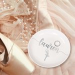Porte-bijoux personnalisé en céramique avec nom pour la danse de la ballerine Cadeau d'anniversaire et de mariage pour elle