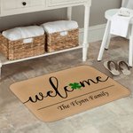 Henkilökohtainen Lucky Four Leaf Clover Non-Slip Welcome Doormat Home Decoration St. Patrickin päivä Housewarming lahja perheelle