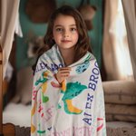 Manta de forro polar personalizada con el nombre del dinosaurio regalo de cumpleaños para niño