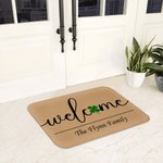 Henkilökohtainen Lucky Four Leaf Clover Non-Slip Welcome Doormat Home Decoration St. Patrickin päivä Housewarming lahja perheelle