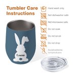 Gepersonaliseerde schattige Bunny 12oz geïsoleerde wijn Tumbler met naam en tekst Paasvakantie geschenk voor familie kinderen