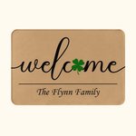 Henkilökohtainen Lucky Four Leaf Clover Non-Slip Welcome Doormat Home Decoration St. Patrickin päivä Housewarming lahja perheelle