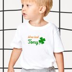 Trébol de cuatro hojas de la suerte personalizado 100% algodón Camisa de niño con nombre St Patrick's Day Regalo para niños