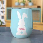 Gobelet Isolant Motif Lapin Mignon Personnalisé avec Nom et Texte 350ml Cadeau d'Anniversaire de Pâques de Vacances pour Famille Enfants