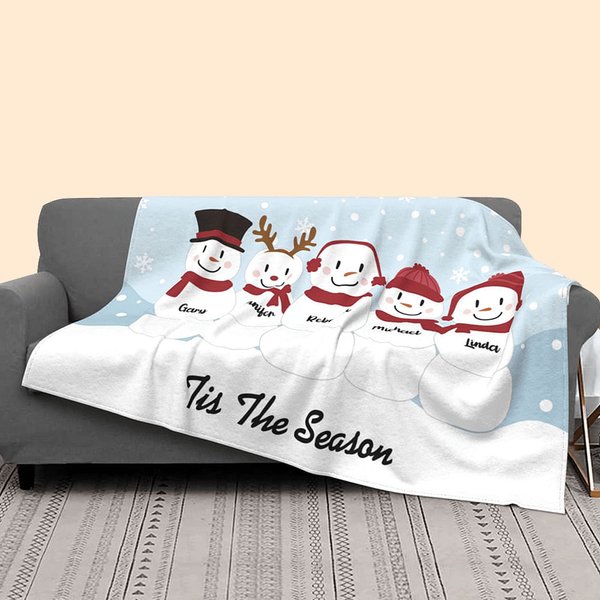 Manta blanda familiar personalizada con nombre y texto Regalo de Navidad para la familia Niños