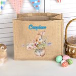 Bolsa de arpillera de yute con nombre para regalo de cumpleaños de Pascua para niños