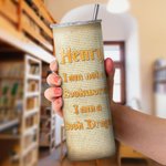 Libro Personalizado Dragón 20oz Skinny Vaso con Tapa Pajita Cepillo de Limpieza Nombre Taza de café Regalo de cumpleaños para el lector amante del dra