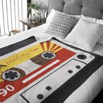 Coperta personalizzata Retro Cassette Mixtape Soft Blanket con testo Regalo per gli amanti della musica