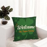 Personalized St. Patrick's Day Four Leaf Clover Throw Pillow Cover Home Couch Decoration with Text Gift for Family