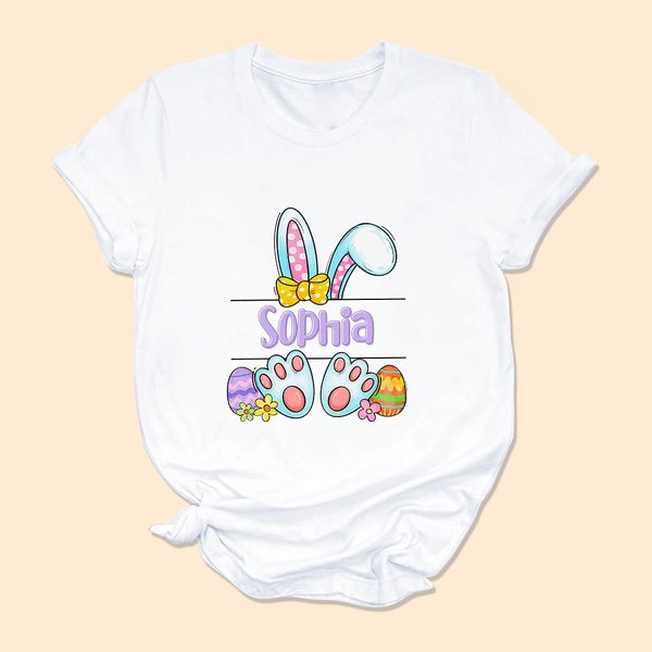 Gepersonaliseerde paaseieren Bunny Katoenen Kid T-shirt Baby Onesie met naam Kleurrijke Pasen Baby Shower Gift voor baby kinderen
