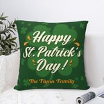 Personalized St. Patrick's Day Four Leaf Clover Throw Pillow Cover Home Couch Decoration with Text Gift for Family