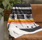 Coperta personalizzata Retro Cassette Mixtape Soft Blanket con testo Regalo per gli amanti della musica