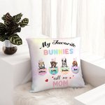 Funda de almohada personalizada My Favorite Bunnies Bubble Color con avatar de mascota y huevos de Pascua Regalo de cumpleaños para dueños amantes de 