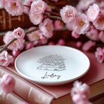 Personalised Floral Book Ceramic Ring Jewellery Dish Valentine's Day Birthday Gift for Her Book Lover
