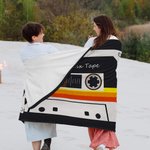 Coperta personalizzata Retro Cassette Mixtape Soft Blanket con testo Regalo per gli amanti della musica