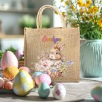 Bolsa de arpillera de yute con nombre para regalo de cumpleaños de Pascua para niños