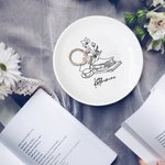 Personalised Floral Book Ceramic Ring Jewellery Dish Valentine's Day Birthday Gift for Her Book Lover
