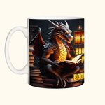Gepersonaliseerde boek draak keramische mok met naam 11oz/15oz koffiekop verjaardagscadeau voor lezers draak liefhebbers