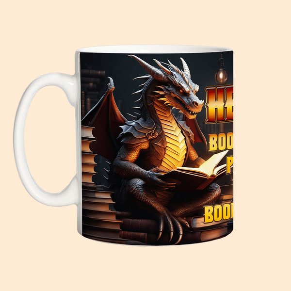 Gepersonaliseerde boek draak keramische mok met naam 11oz/15oz koffiekop verjaardagscadeau voor lezers draak liefhebbers