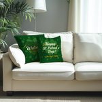 Personalized St. Patrick's Day Four Leaf Clover Throw Pillow Cover Home Couch Decoration with Text Gift for Family
