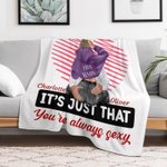 Manta Corazón Personalizada You're Always Sexy Line Decoración Romántica para el Hogar Regalo de Aniversario de San Valentín para Pareja