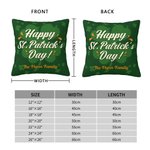 Personalized St. Patrick's Day Four Leaf Clover Throw Pillow Cover Home Couch Decoration with Text Gift for Family