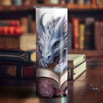 Personalisierte Blumenbuch Drache 20oz Skinny Tumbler mit Strohhalm und Reinigungsbürste tragbare Kaffeetasse Geburtstagsgeschenk für Leser Drachenlie