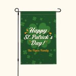 Personlig Happy St Patrick's Day Dubbelsidig välkomstträdgårdsflagga med text Gräsmatta Dekoration Present till familjen