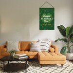 Personlig Happy St Patrick's Day Dubbelsidig välkomstträdgårdsflagga med text Gräsmatta Dekoration Present till familjen