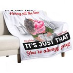 Personalized You're Always Sexy Busy City Blanket Romantic Home Decoration Valentine's Day Anniversary Gift for Couple