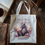 Sac à main en toile avec nom Cadeau d'anniversaire pour les amoureux des livres et des dragons