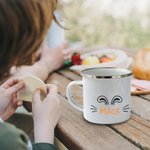 Tasse Émaillée Personnalisée avec Nom et Motif Oreilles de Lapin Cadeau de Pâques pour Enfant