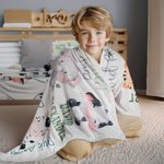 Gepersonaliseerde Schattige Dieren Ontwerp Zachte Fleecedeken met Naam Verjaardagscadeau voor Kinderen