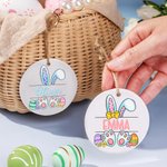 Personalisierte niedliche Hasenohren Keramik Ornament Osterkorb Tag mit Namen Geschenk für Kinder