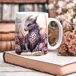 Tazza in ceramica personalizzata con nome, tazza di caffè, regalo di compleanno per lettori e amanti dei draghi.