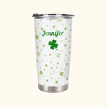 Personalisierte Lucky Four Leaf Clover 20oz/30oz Becher mit Namen St. Patricks Day Geburtstag Geschenk für Familie Freund