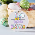 Personalisierte niedliche Hasenohren Keramik Ornament Osterkorb Tag mit Namen Geschenk für Kinder