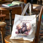Sac à main en toile avec nom Cadeau d'anniversaire pour les amoureux des livres et des dragons