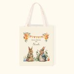 Conejito Personalizado Jardín Bolsa de Lona Pascua Entrega con Nombre Pascua Regalo para Ella