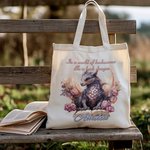 Sac à main en toile avec nom Cadeau d'anniversaire pour les amoureux des livres et des dragons