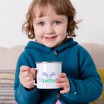 Tasse Émaillée Personnalisée avec Nom et Motif Oreilles de Lapin Cadeau de Pâques pour Enfant