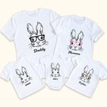 Henkilökohtainen söpö Bunny kuvio nimi pääsiäinen T-paita Baby Onesies Vanhempi-lapset vaatteet pääsiäinen lahja perheelle