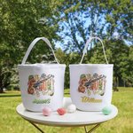 Personalizada La caza ha comenzado Conejito de camuflaje Cazador de huevos Bolsa de lona para golosinas con nombre Regalo de Pascua de gran capacidad 