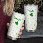Personalisierte Lucky Four Leaf Clover 20oz/30oz Becher mit Namen St. Patricks Day Geburtstag Geschenk für Familie Freund