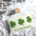 Personligt Lucky Shamrocks-kuddfodral med namn Heminredning St Patrick's Day Present till familjen