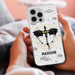 Gepersonaliseerd Draak Sterrenhemel Telefoonhoesje Hard TPU Hoesje met Naam Verjaardagscadeau voor Drakenliefhebber