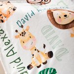 Gepersonaliseerde Schattige Dieren Ontwerp Zachte Fleecedeken met Naam Verjaardagscadeau voor Kinderen