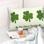 Personligt Lucky Shamrocks-kuddfodral med namn Heminredning St Patrick's Day Present till familjen