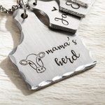 Pendentif Inoxydable Personnalisé avec Gravure Prénom sur Plaques en Forme d'Étiquette Oreille Vache Cadeau pour Amoureux Élevage Animal de Compagnie