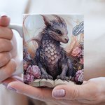 Tazza in ceramica personalizzata con nome, tazza di caffè, regalo di compleanno per lettori e amanti dei draghi.